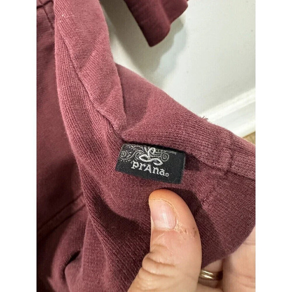 PrAna M Army MaroonMilitary Style Knit Utility Jacket Double Breasted Pocket - Picture 3 of 7